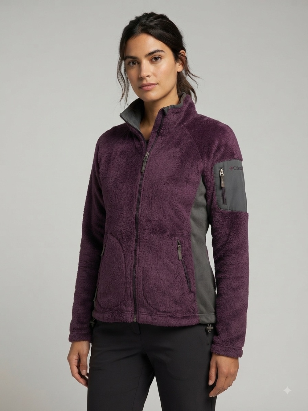 Columbia Women's Pearl Plush Full-Zip Fleece Jacket Purple Size Large